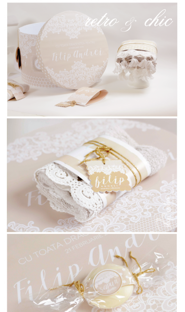 Trusou de botez brodat unisex, pentru fete sau baieti, Tres Chic Lace 9